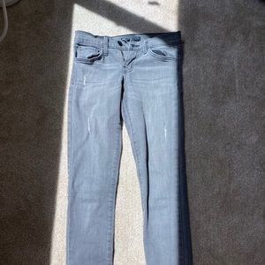 Flying Monkey LA fade black raw hem distress jeans